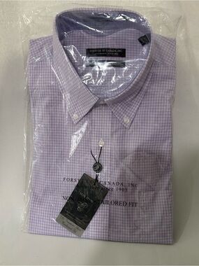 Forsyth of Canada Men's Lavender Check Button-Down Shirt